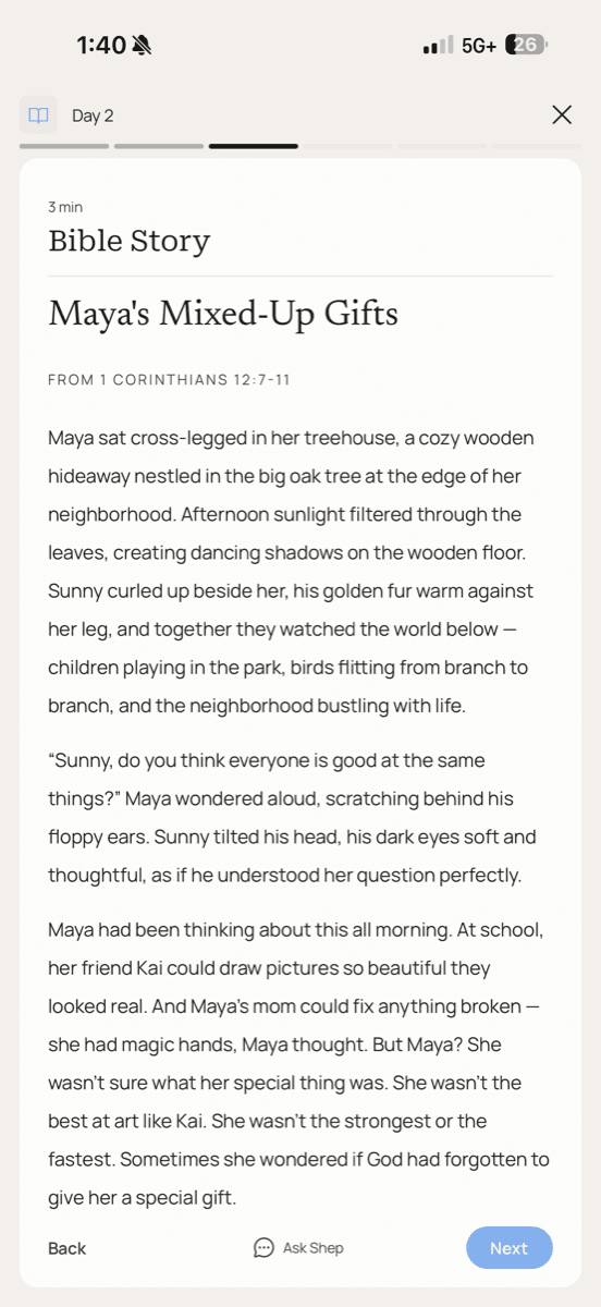 A kids Bible story — Maya's Mixed-Up Gifts, written from 1 Corinthians 12